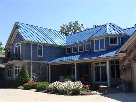 blue houses with metal roofs|blue metal roofing panels.